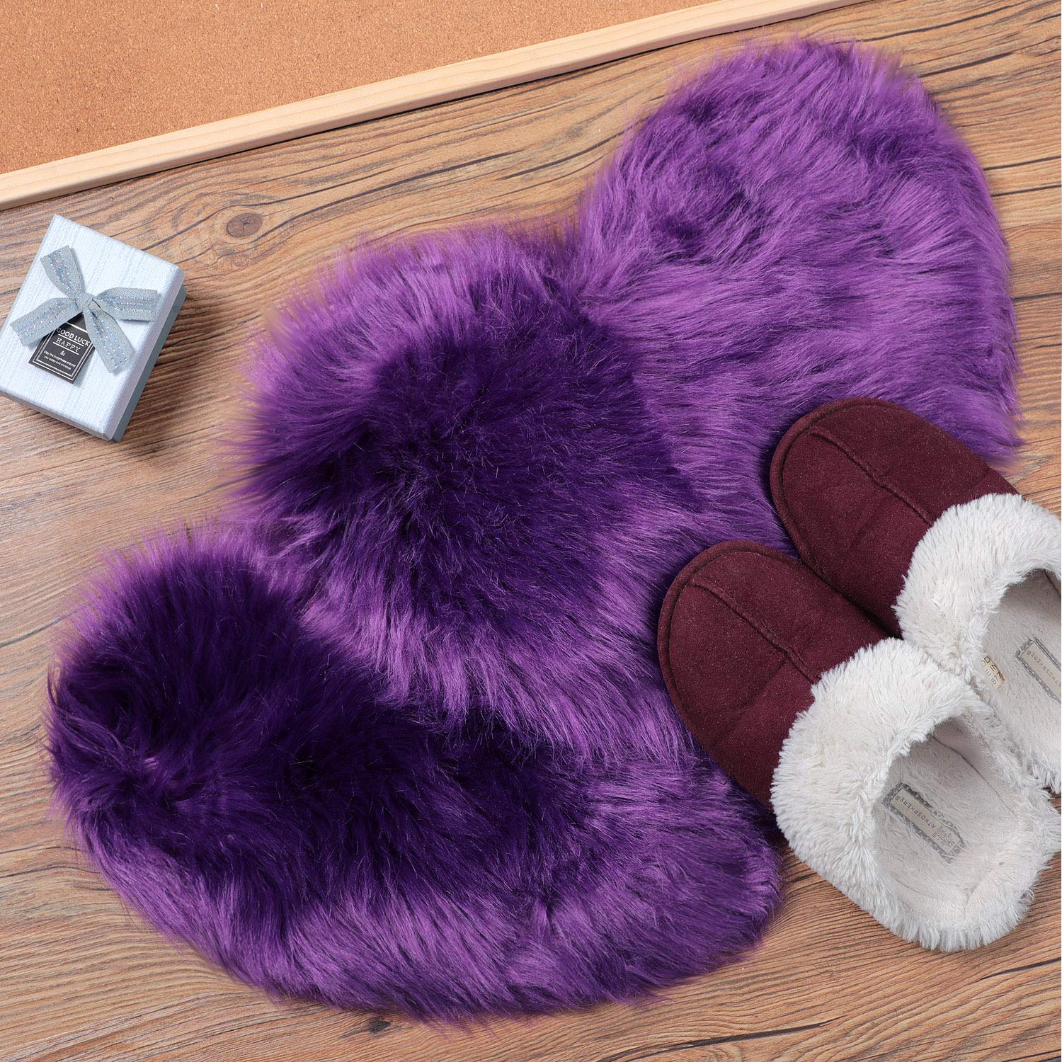 Foto 4 pulgar | Tapete Mudder Morado Piel Sintética en Forma de Corazón 30 X 40 cm 2 Piezas - Venta Internacional