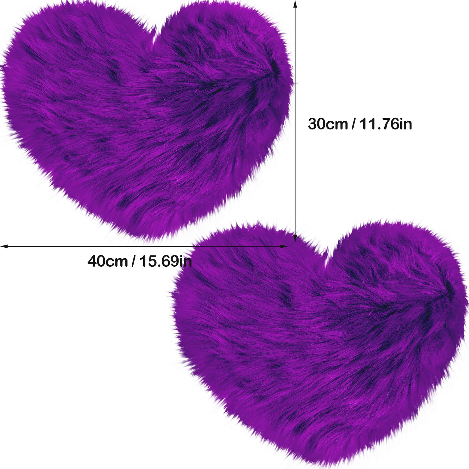 Foto 5 pulgar | Tapete Mudder Morado Piel Sintética en Forma de Corazón 30 X 40 cm 2 Piezas - Venta Internacional