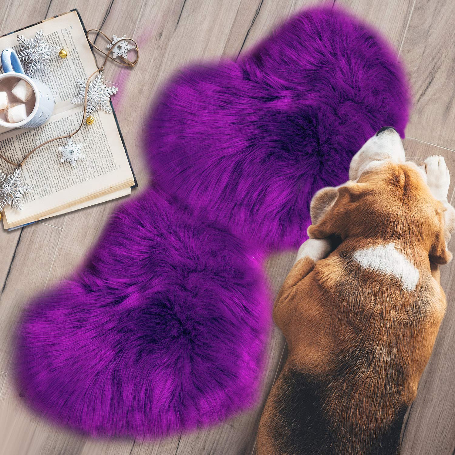 Foto 6 pulgar | Tapete Mudder Morado Piel Sintética en Forma de Corazón 30 X 40 cm 2 Piezas - Venta Internacional