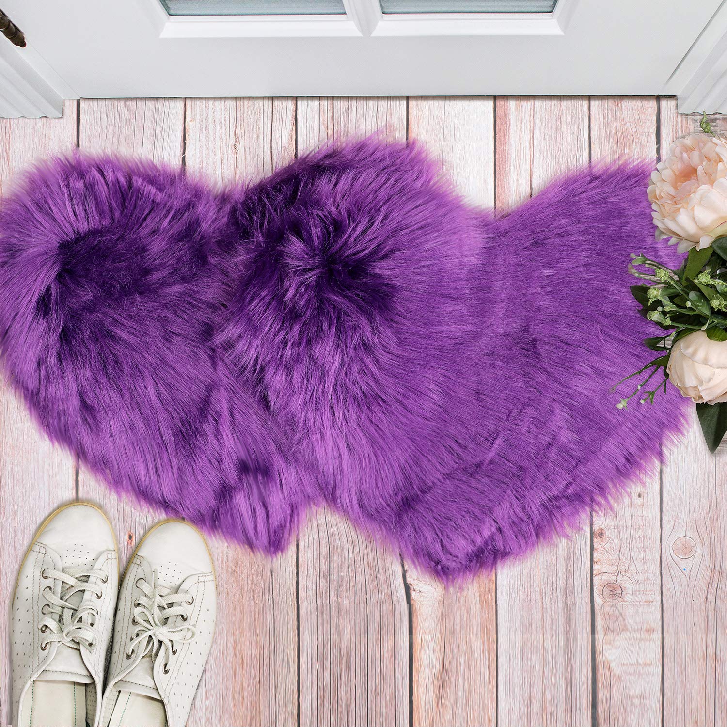 Foto 7 pulgar | Tapete Mudder Morado Piel Sintética en Forma de Corazón 30 X 40 cm 2 Piezas - Venta Internacional
