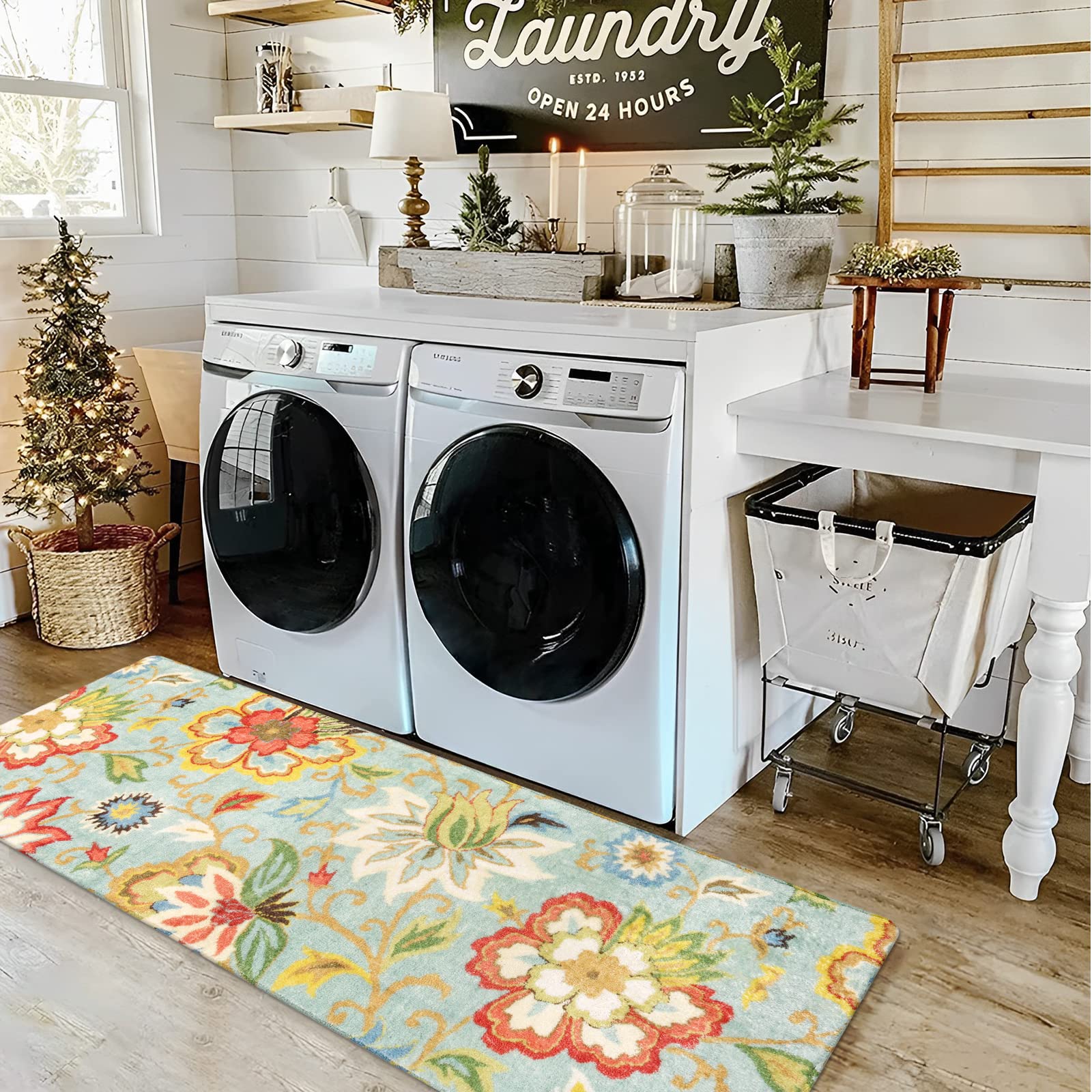 Foto 4 pulgar | Alfombra Lahome Con Estampado Floral Para Pasillo 60 X 150 Cm Lavable Y Antideslizante - Venta Internacional