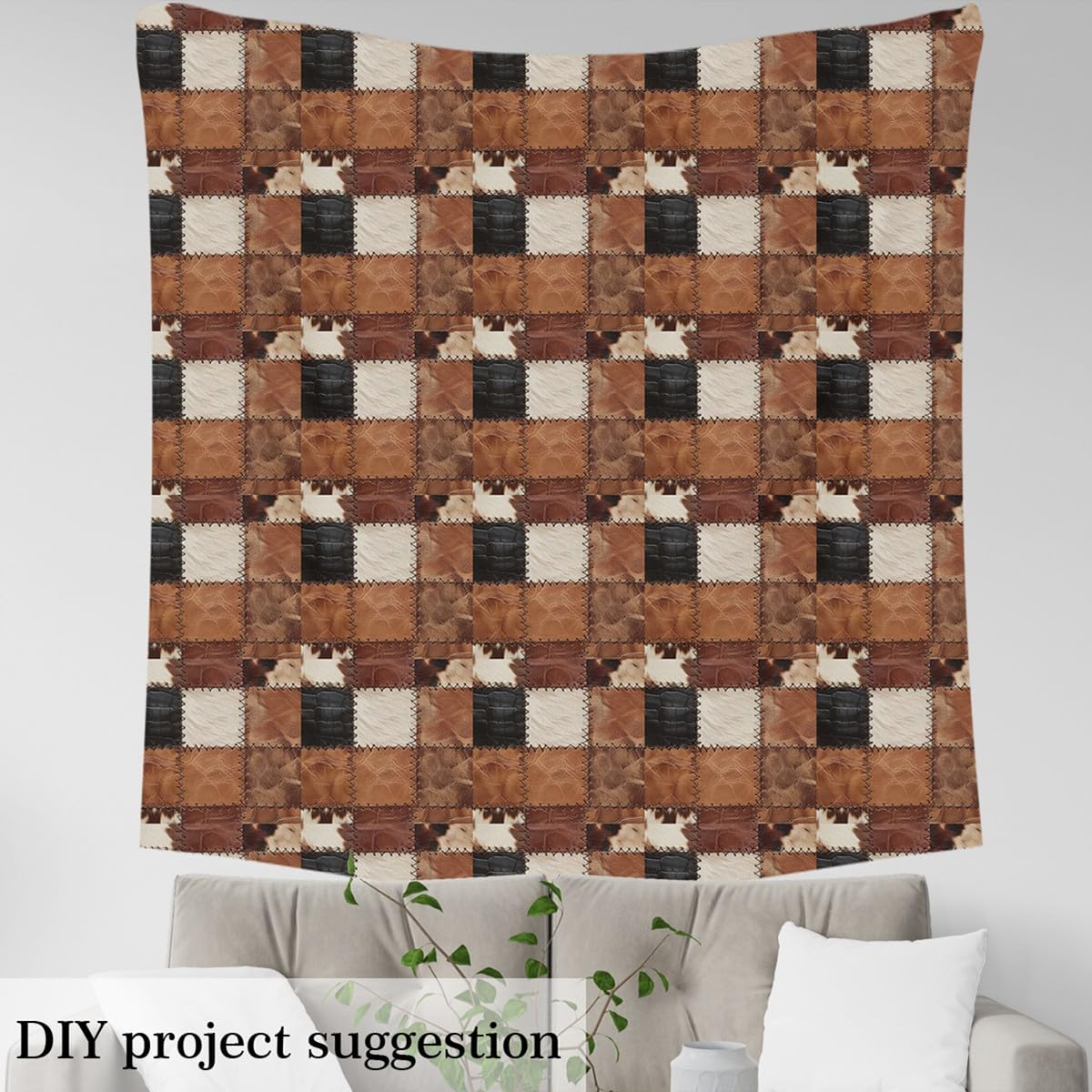 Foto 4 | Tapicería De Tela Con Estampado De Piel De Vaca Castle Fairy, 1 Yarda, Marrón - Venta Internacional.