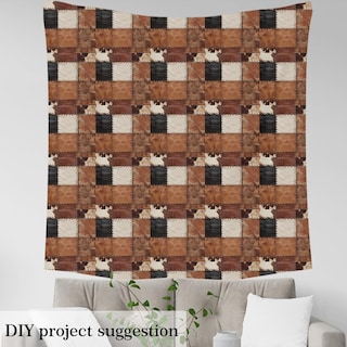 Foto 4 | Tapicería De Tela Con Estampado De Piel De Vaca Castle Fairy, 1 Yarda, Marrón - Venta Internacional.