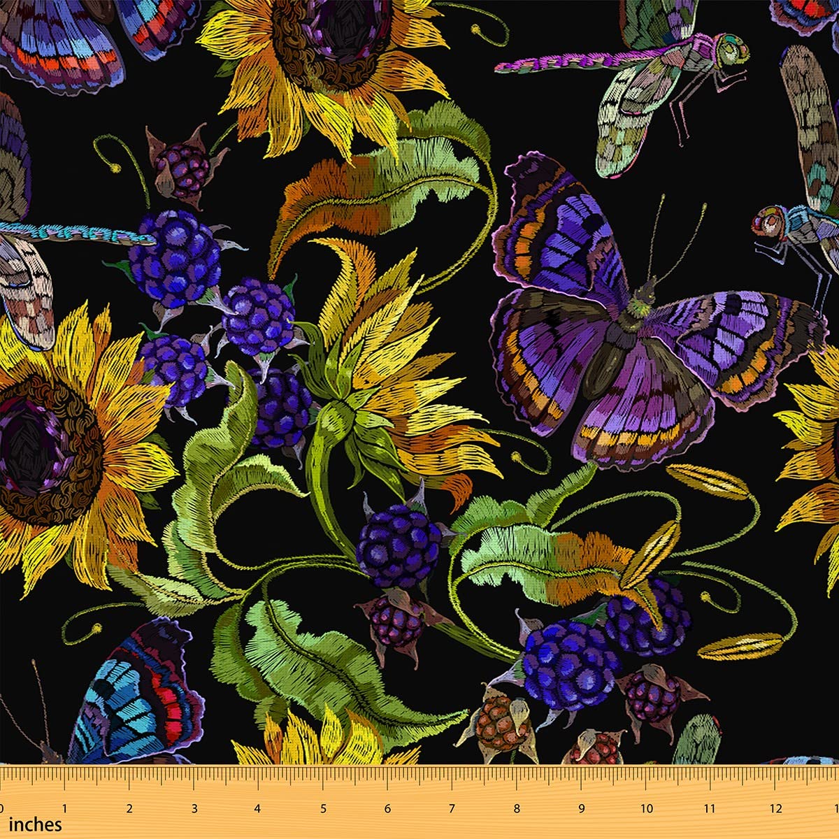 Foto 2 pulgar | Tela Castle Fairy Con Mariposas Moradas, Acuarela De 1 M X 1,5 M - Venta Internacional.