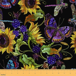Foto 1 | Tela Castle Fairy Con Mariposas Moradas, Acuarela De 1 M X 1,5 M - Venta Internacional.