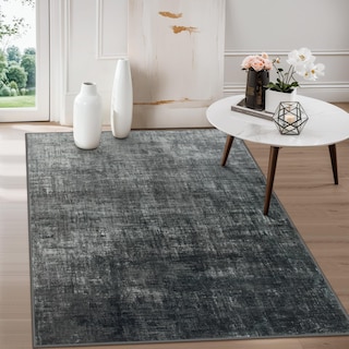 Foto 1 | Alfombra Lahome Negra Moderna Abstracta Degradada 90 x 150 cm - Venta Internacional