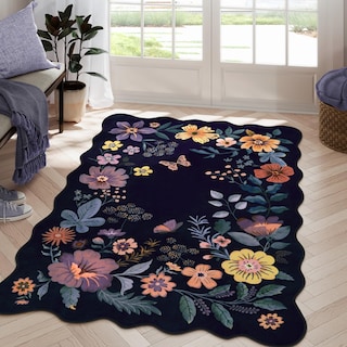 Foto 1 | Alfombra Lahome Floral de 120 X 180 cm- Venta Internacional