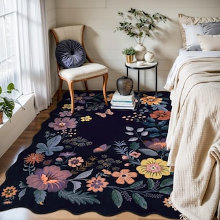 Foto 3 | Alfombra Lahome Floral de 120 X 180 cm- Venta Internacional