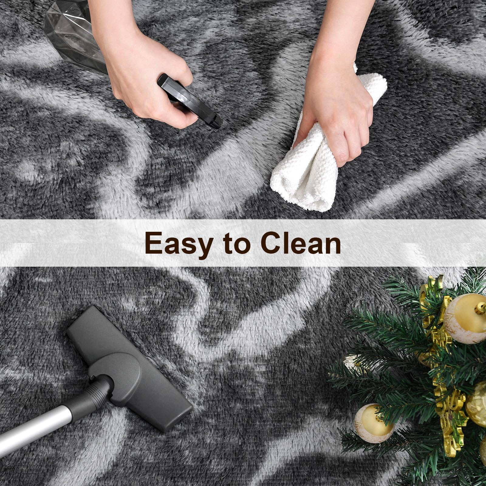 Foto 7 pulgar | Alfombra Twinnis Super Soft Shaggy 150 x 240 cm Gris - Venta Internacional