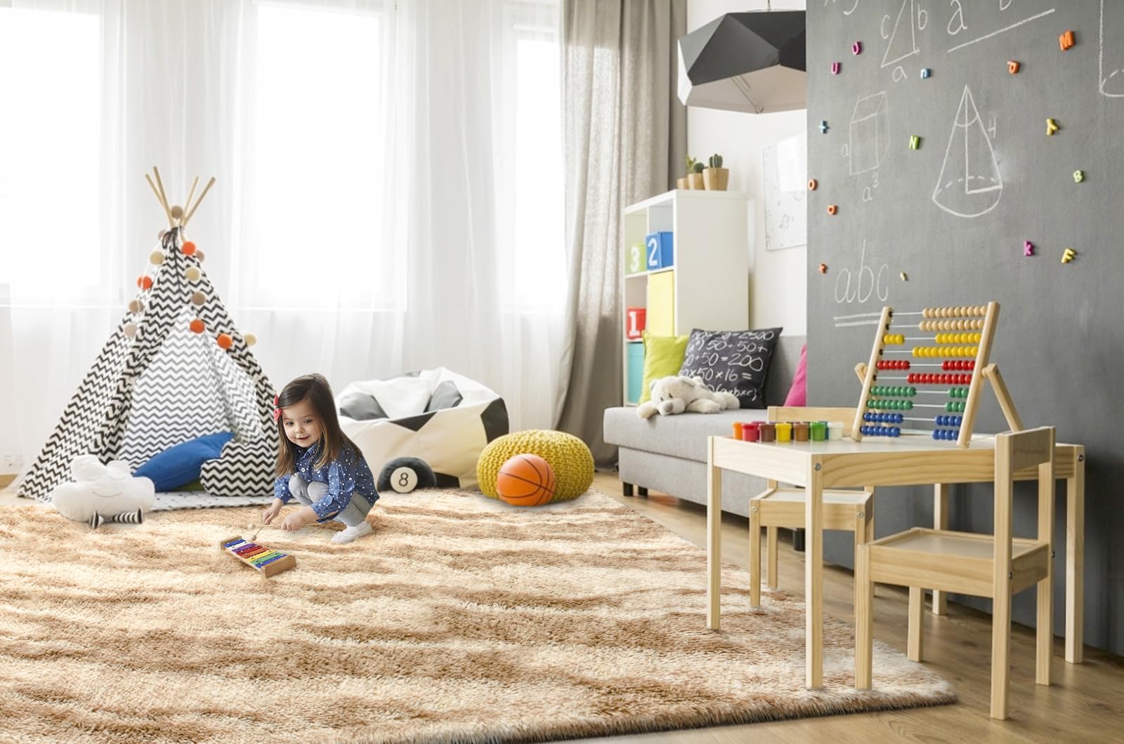 Foto 6 pulgar | Alfombra Twinnis Super Soft Shaggy 150 x 240 cm Beige  - Venta Internacional