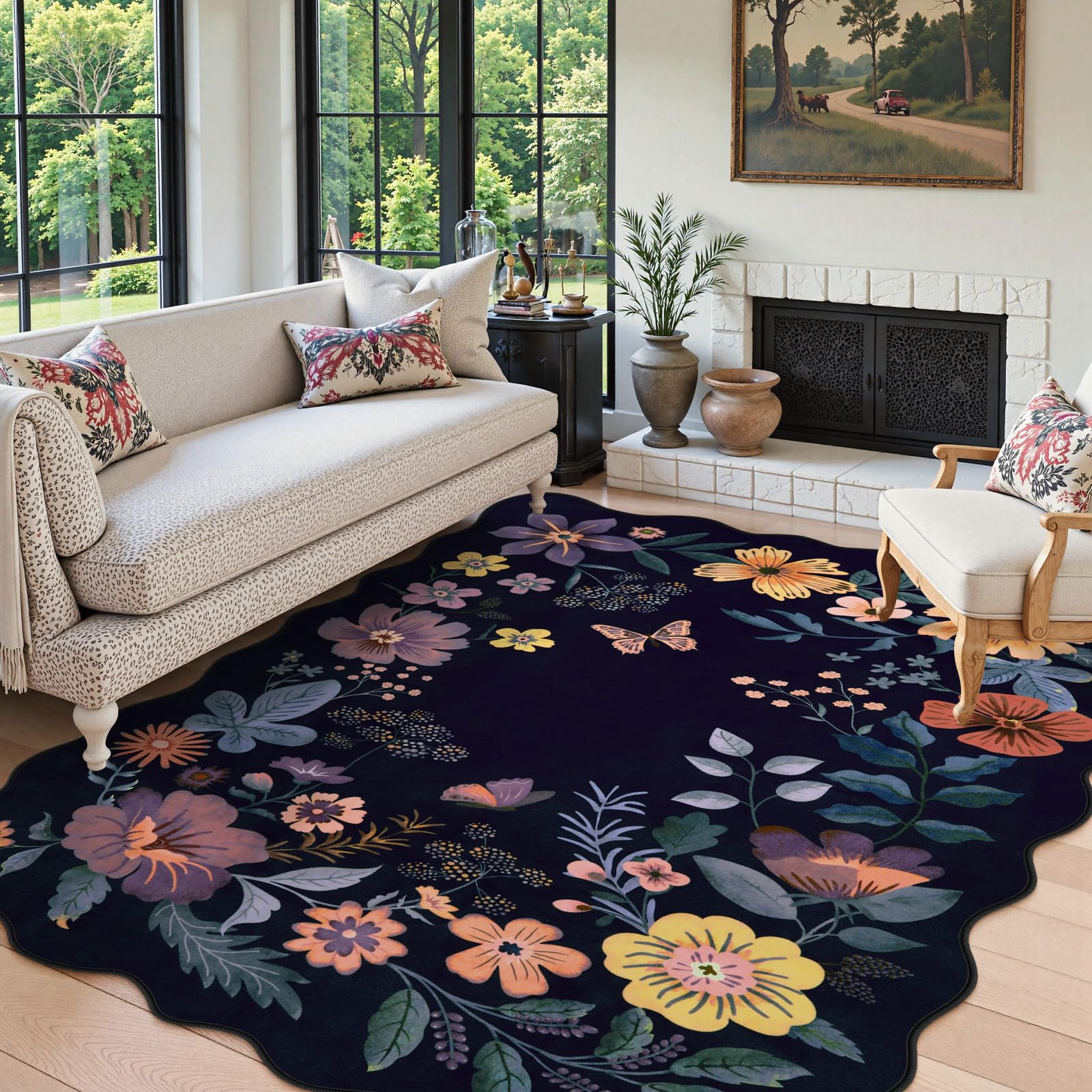 Foto 2 pulgar | Alfombra Lahome Floral 150 x 210 cm- Venta Internacional
