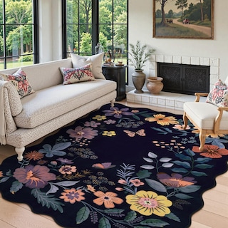 Foto 1 | Alfombra Lahome Floral 150 x 210 cm- Venta Internacional