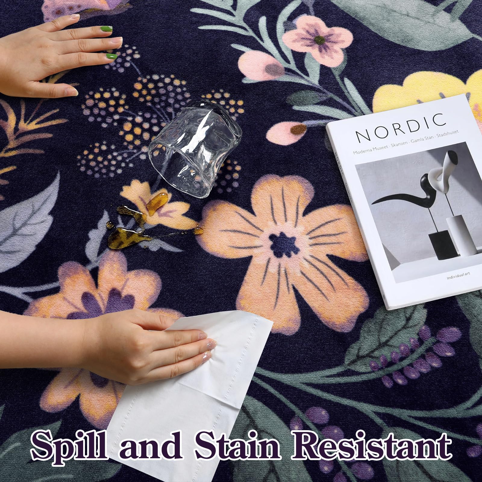 Foto 6 pulgar | Alfombra Lahome Floral 150 x 210 cm- Venta Internacional