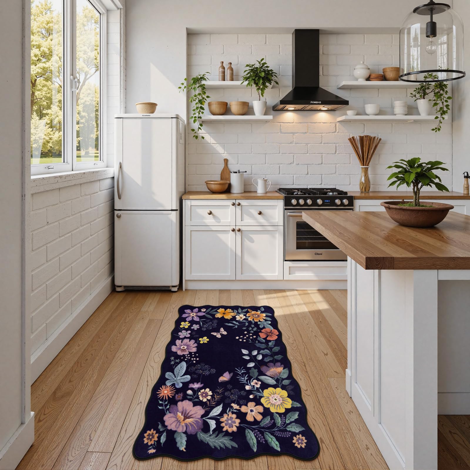 Foto 3 pulgar | Alfombra Lahome Floral Entryway 60 x 90 cm Lavable y Antideslizante Morado - Venta Internacional