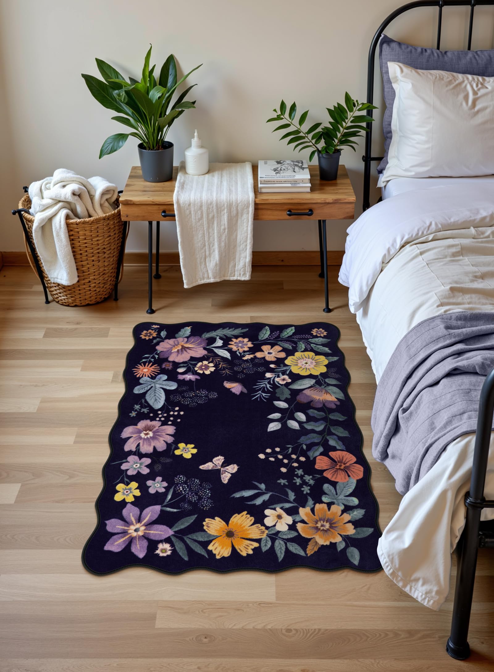 Foto 4 pulgar | Alfombra Lahome Floral Entryway 60 x 90 cm Lavable y Antideslizante Morado - Venta Internacional
