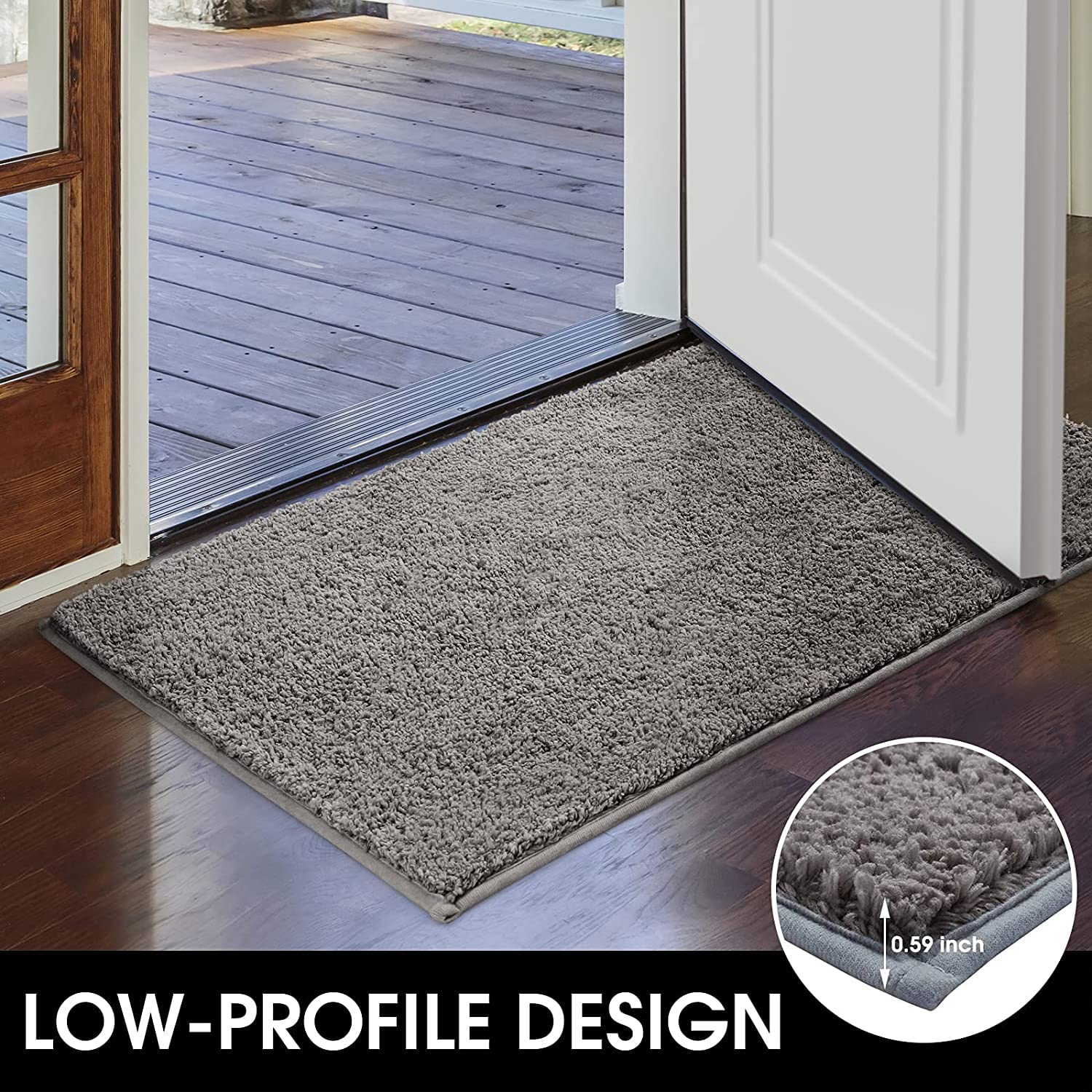 Foto 3 pulgar | Tapete para Interior Homeideas Superabsorbente 43 x 74 cm Gris - Venta Internacional