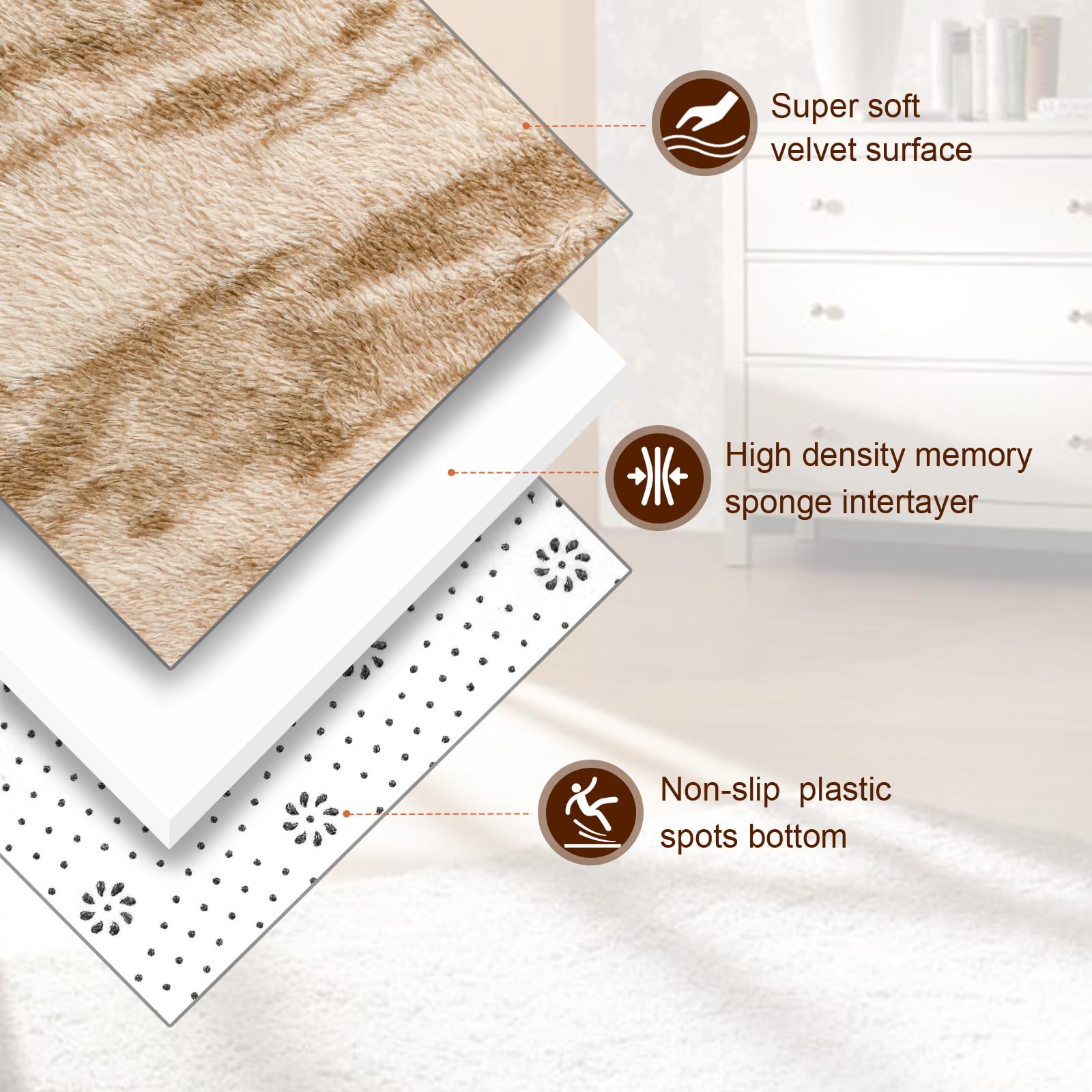 Foto 4 pulgar | Alfombra Twinnis Super Soft Shaggy 180 x 270 cm Beige - Venta Internacional