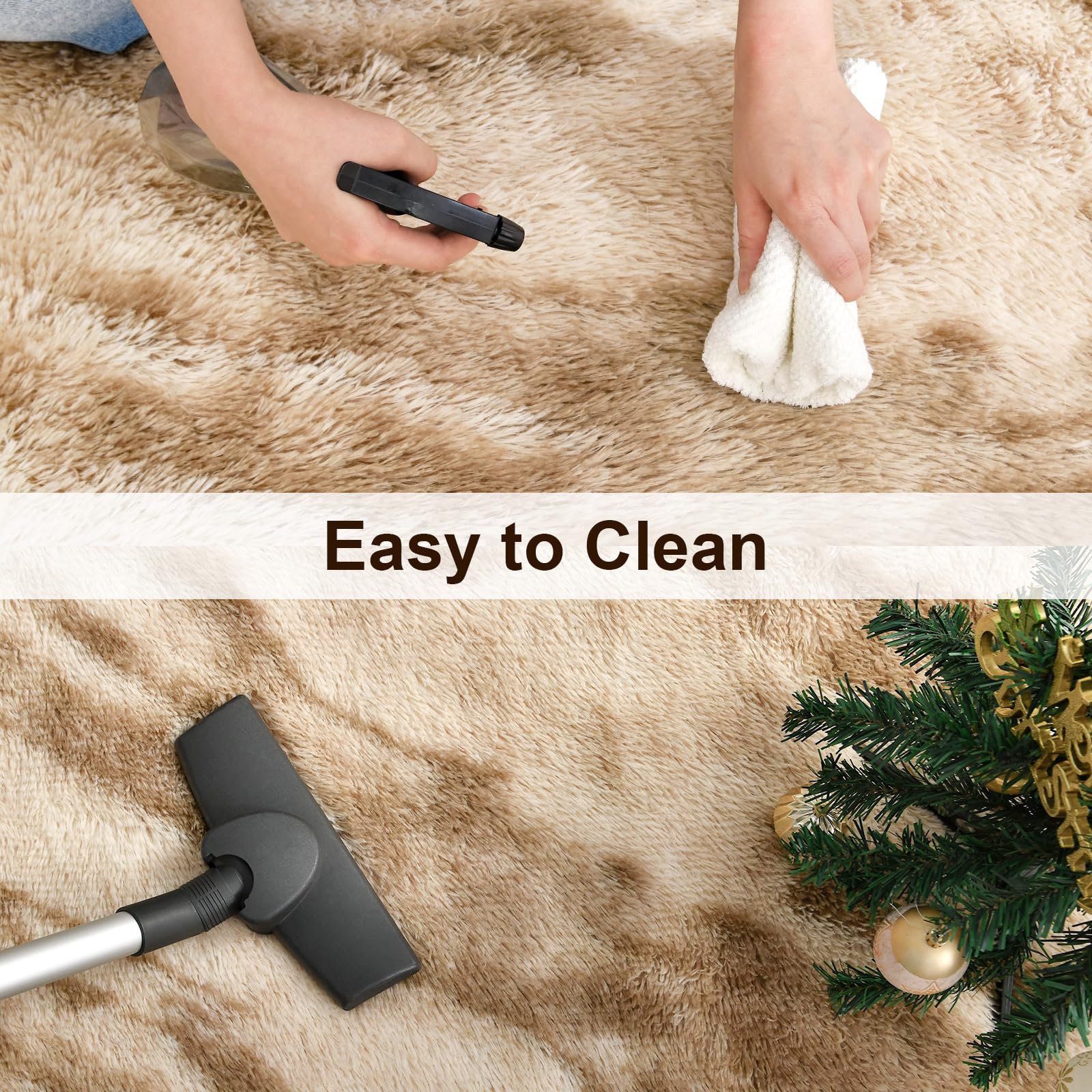 Foto 6 pulgar | Alfombra Twinnis Super Soft Shaggy 180 x 270 cm Beige - Venta Internacional