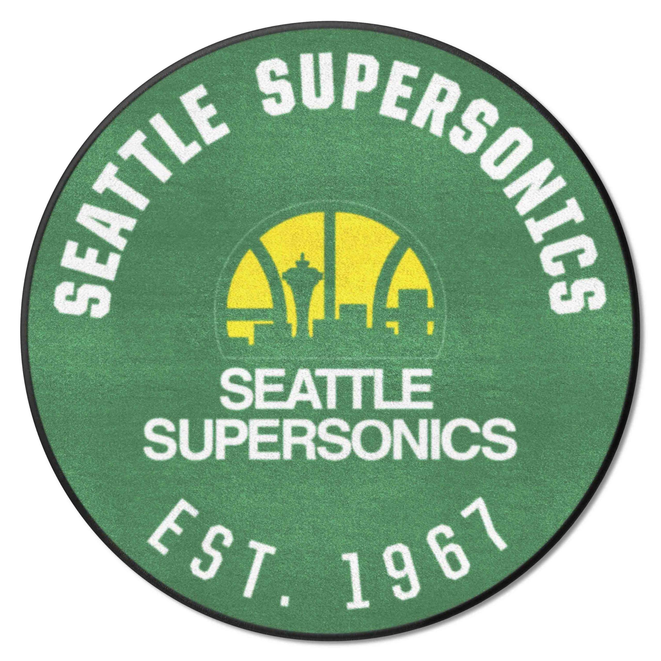 Foto 2 pulgar | Alfombra Fanmats Nba Retro Seattle Supersonics Redonda De 69 Cm - Venta Internacional.