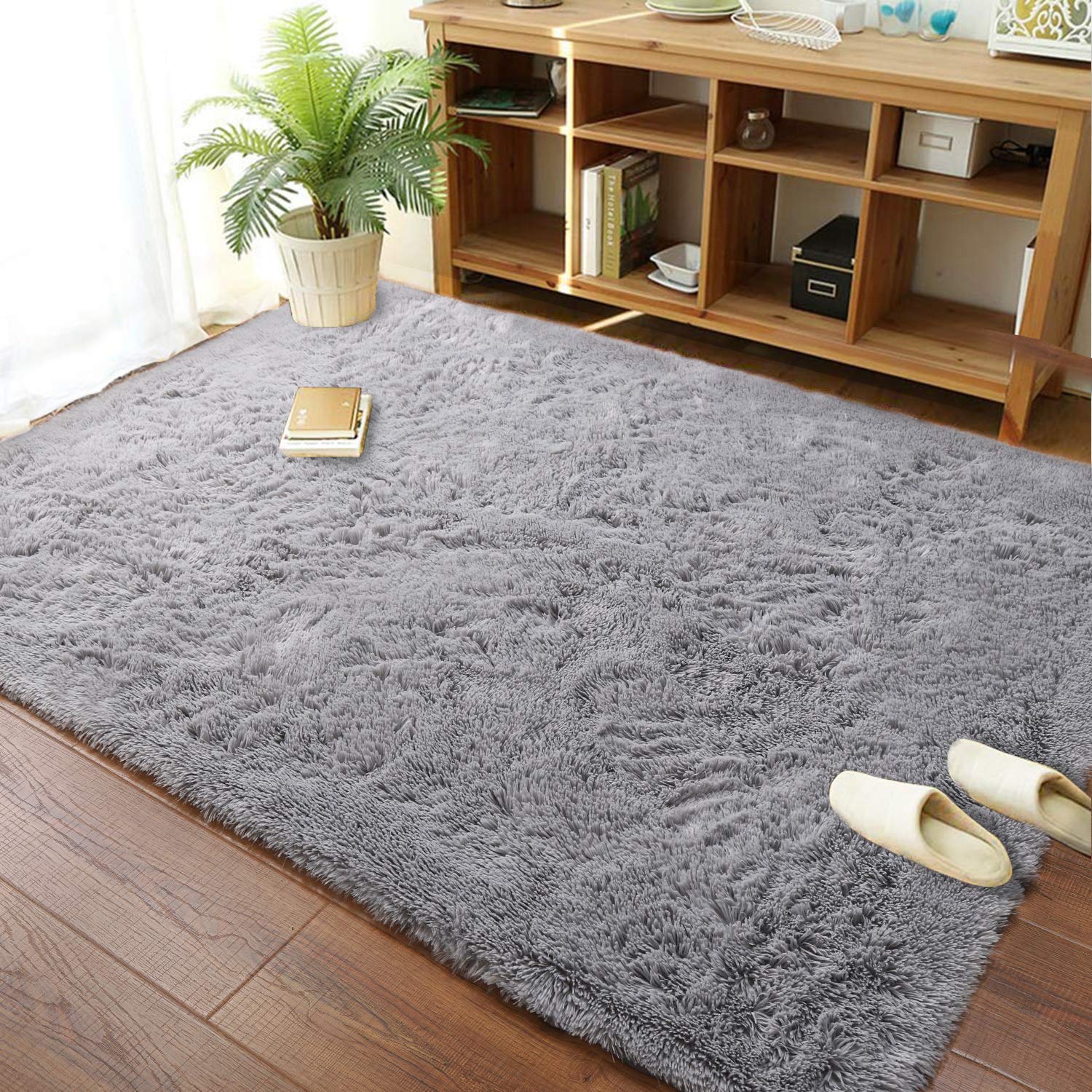 Foto 3 pulgar | Alfombra Merelax  Moderna  Suave Y Esponjosa  Peluda  120 X 180 Cm  Color Gris - Venta Internacional.