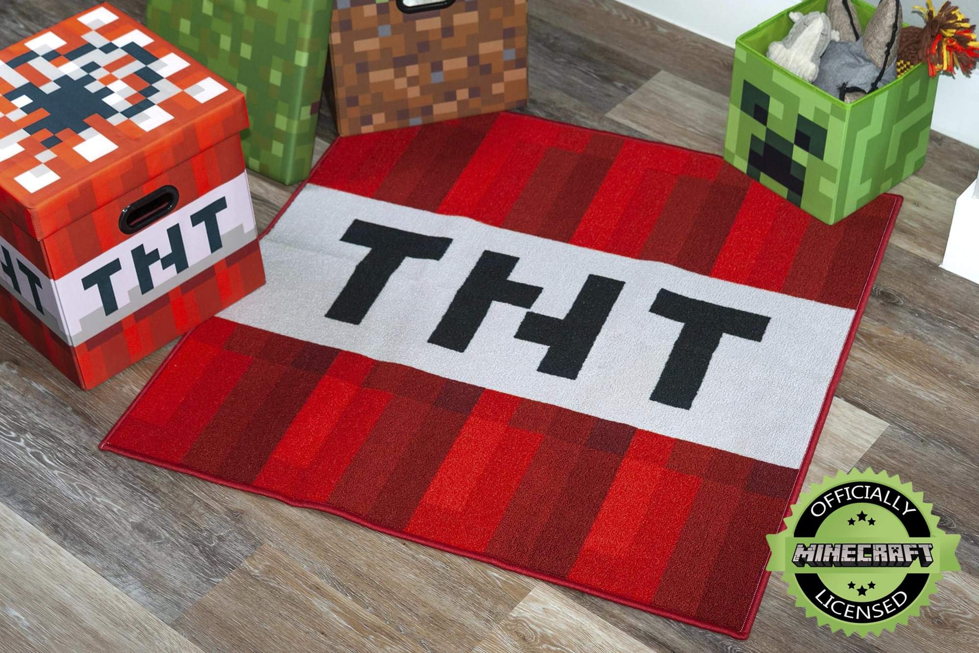Foto 6 | Alfombra Con Diseño De Bloques Tnt De Minecraft De 1 M Cuadrados - Venta Internacional.