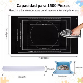 Foto 2 | Tapete De Rompecabezas Enrollable Para 500 1000 1500 Piezas Eo Safe Imports Esi-18867 Negro