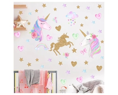 Foto 2 | Sticker Vinil Decorativo Para Pared Con Diseño De Unicornios