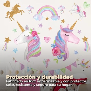 Foto 5 | Sticker Vinil Decorativo Con Diseño De Unicornios Para Pared