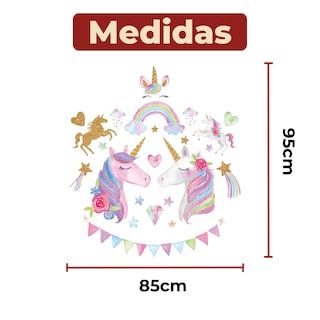 Foto 6 | Sticker Vinil Decorativo Con Diseño De Unicornios Para Pared
