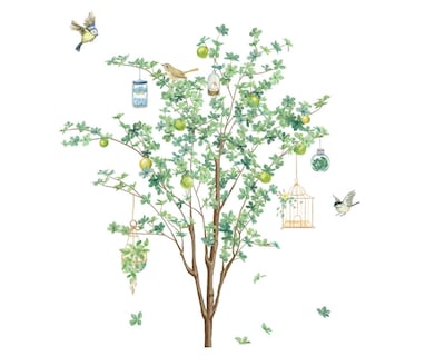 Foto 1 | Sticker Vinil Decorativo Para Pared Con Diseño De Árbol Con Pájaros