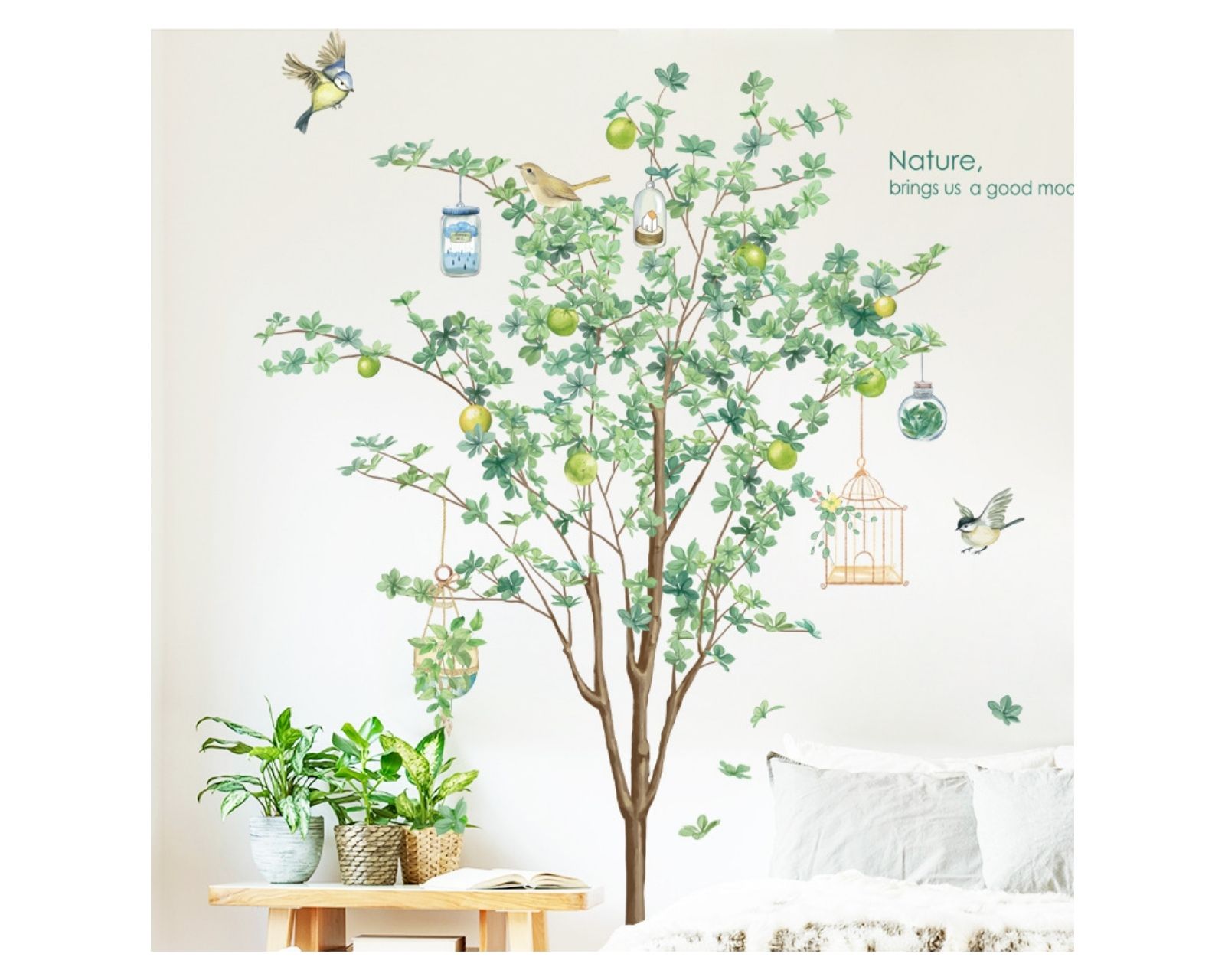 Foto 3 pulgar | Sticker Decorativo para Pared Genérico Diseño Árbol con Pájaros