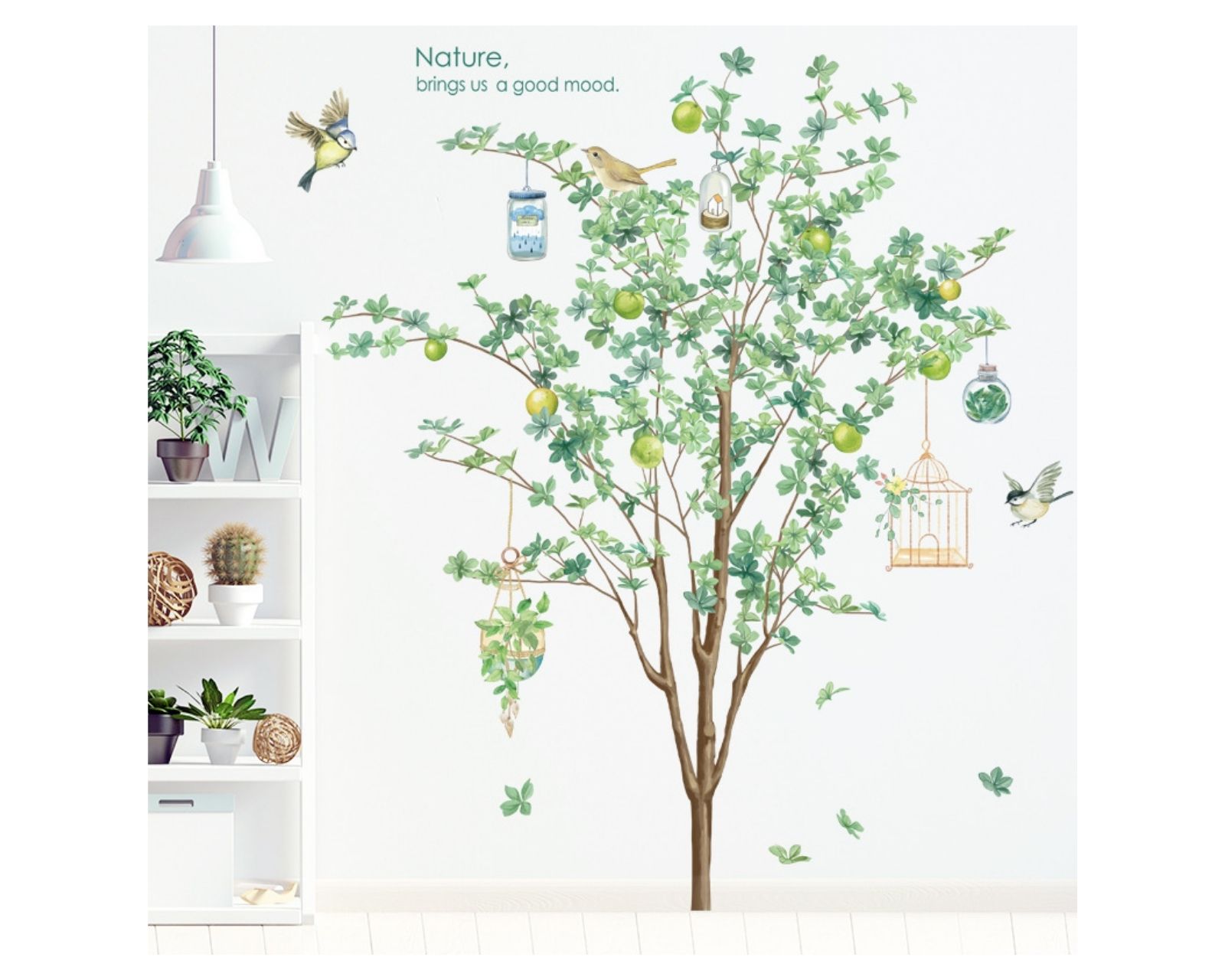 Foto 5 pulgar | Sticker Decorativo para Pared Genérico Diseño Árbol con Pájaros