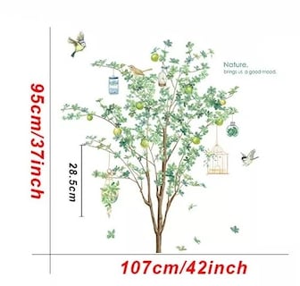 Foto 4 | Sticker Vinil Decorativo Para Pared Con Diseño De Árbol Con Pájaros