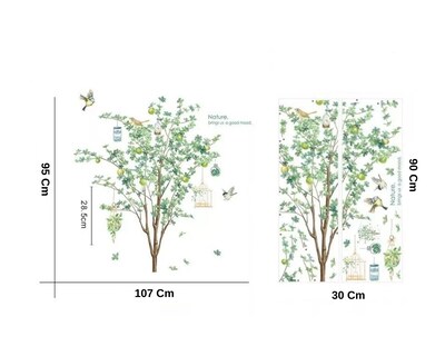 Foto 6 | Sticker Vinil Decorativo Para Pared Con Diseño De Árbol Con Pájaros