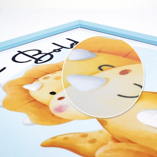 Foto 6 | Set Cuadros Paspartú Frames Dinosaurios Bebé Recamara Infantil 32 x 32 cm Azul 3 Piezas