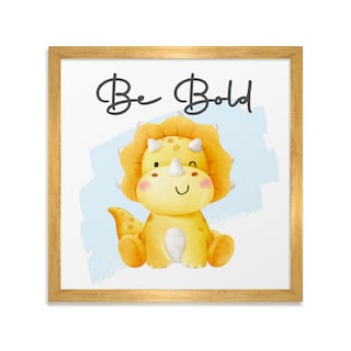 Foto 4 | Cuadros Paspartú Frames Dinosaurios Bebé Recamara Infantil 32 x 32 cm Dorado 3 Piezas