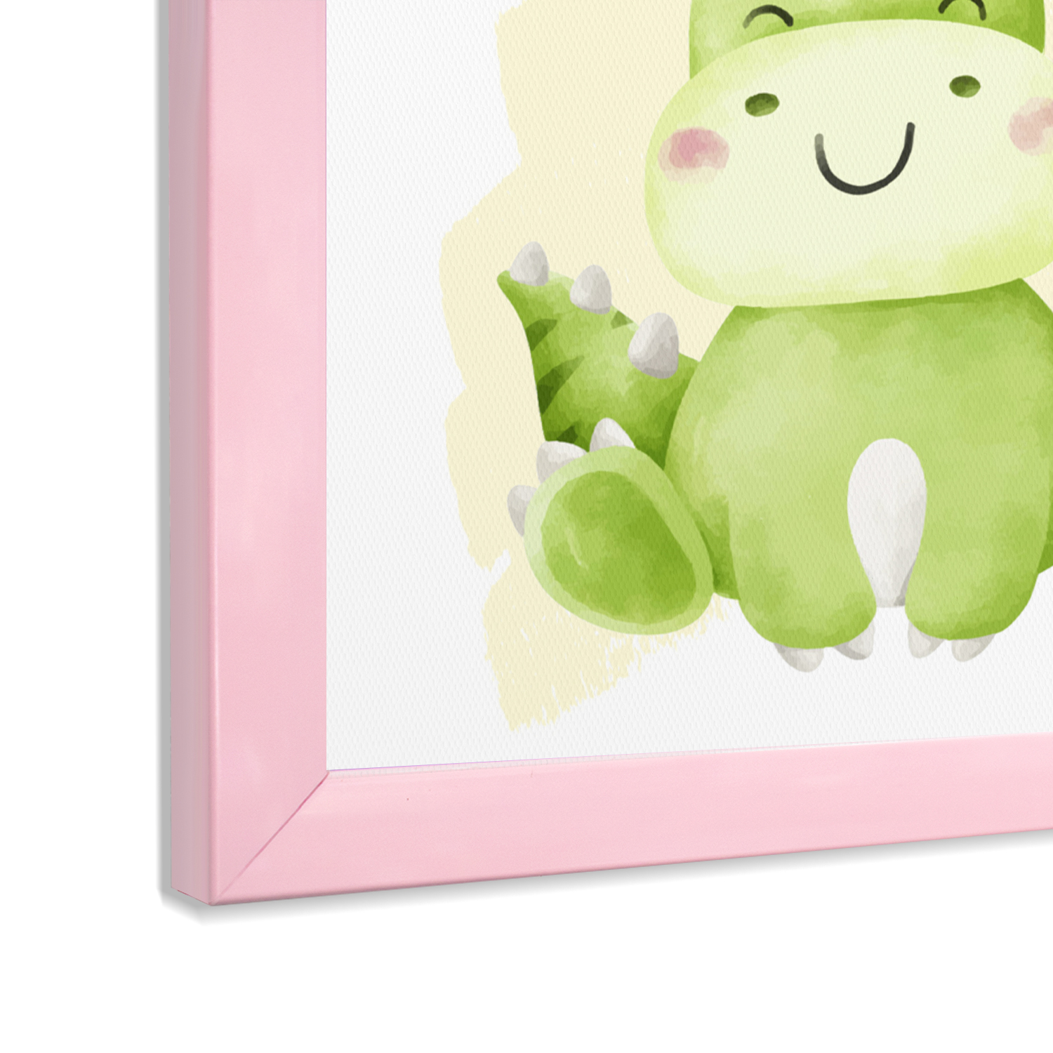 Foto 6 | Cuadros Paspartú Frames Dinosaurios Bebé Recamara Infantil 32 x 32 cm Rosa 3 Piezas