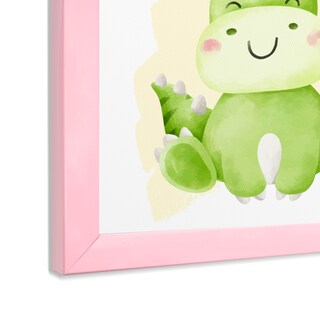 Foto 6 | Cuadros Paspartú Frames Dinosaurios Bebé Recamara Infantil 32 x 32 cm Rosa 3 Piezas