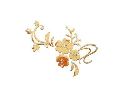 Foto 1 | Vinilo Decorativo Con Acabado De Espejo Con Diseño De Flores 165 X 125 Cm Color Oro