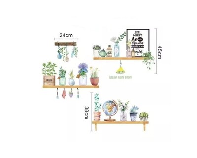 Foto 3 | Sticker Vinil Decorativo para Pared con Diseño de Plantas en Estantes