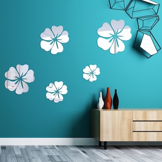 Foto 3 | Set de 5 Flores de Vinilo Decorativo con Acabado de Espejo