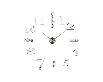 Foto 1 | Vinilo Decorativo con Acabado de Espejo con Diseño de Reloj color Plata