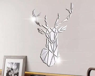 Foto 2 | Vinilo Decorativo Con Acabado De Espejo Con Diseño De Ciervo Color Plata