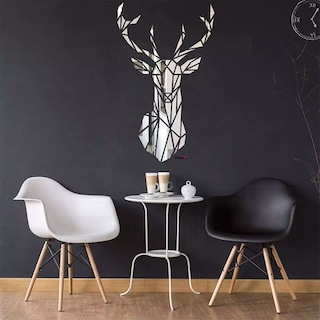 Foto 3 | Vinilo Decorativo Con Acabado De Espejo Con Diseño De Ciervo Color Plata