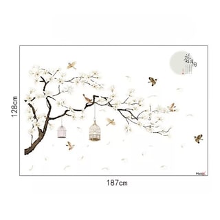 Foto 4 | Sticker Vinil Decorativo para Pared con Diseño de Árbol con Jaulas