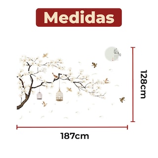 Foto 6 | Sticker Vinil Decorativo Con Diseño De Árbol Con Jaulas Para Pared