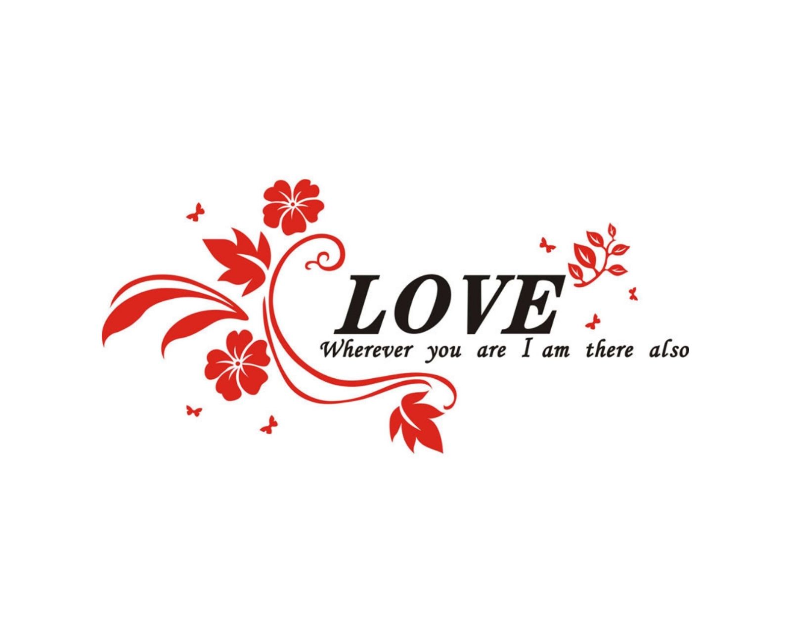 Vinilo Decorativo Mural de Flores Love 117 x 250 cm