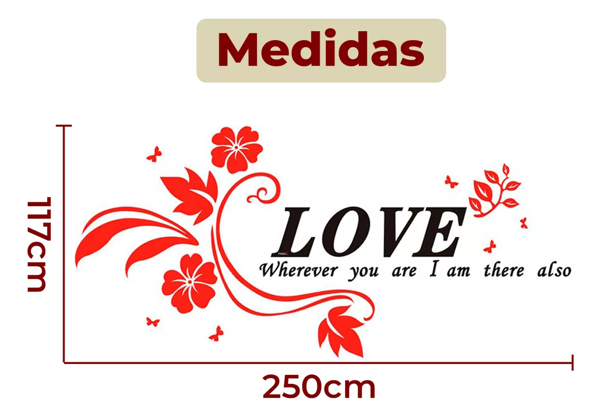 Foto 5 pulgar | Vinilo Decorativo con Diseño de Flores Love 117 X 250 Cm