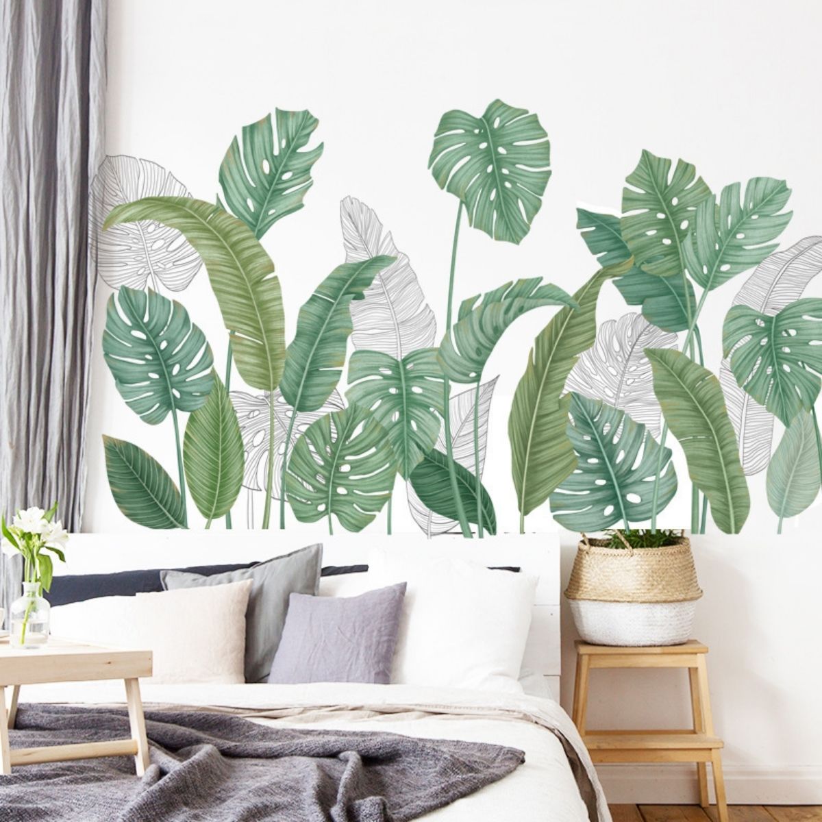 Foto 5 | Pegatina Decorativa para Pared de Sala con Diseño Plantas Tropical