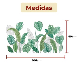 Foto 6 | Sticker Vinil Decorativo Para Pared Con Diseño De Plantas Tropicales